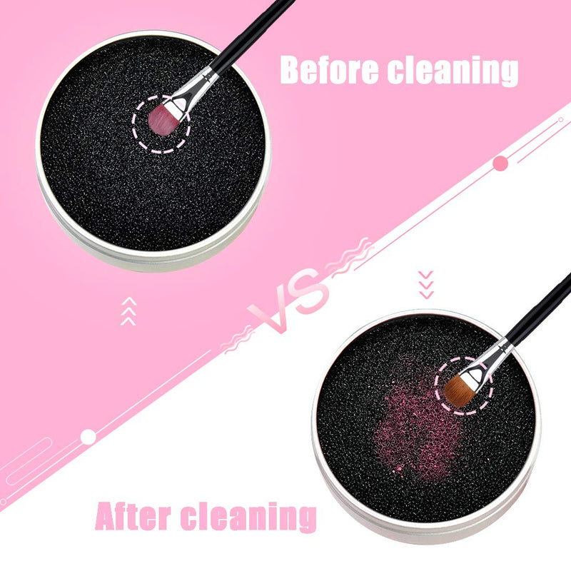 [Australia] - TailaiMei Color Removal Cleaner Sponge, Quickly & Easily Clean Makeup Brushes Without Water or Chemical Solutions Eliminating Drying Time - Switch Eyeshadow Colored Immediately Black, Cleaner sponge 