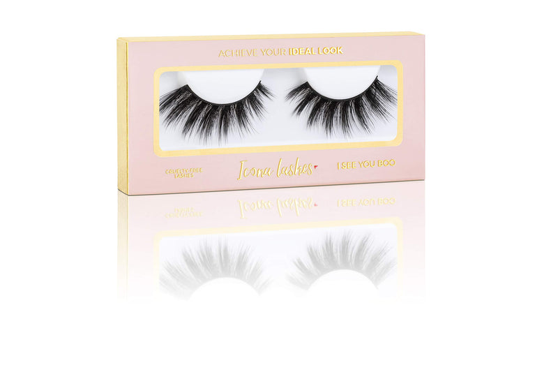 [Australia] - Icona Lashes Premium Quality False Eyelashes | I See You Boo | Sexy & Bold | Natural Look and Feel | Reusable | 100% Handmade & Cruelty-Free 