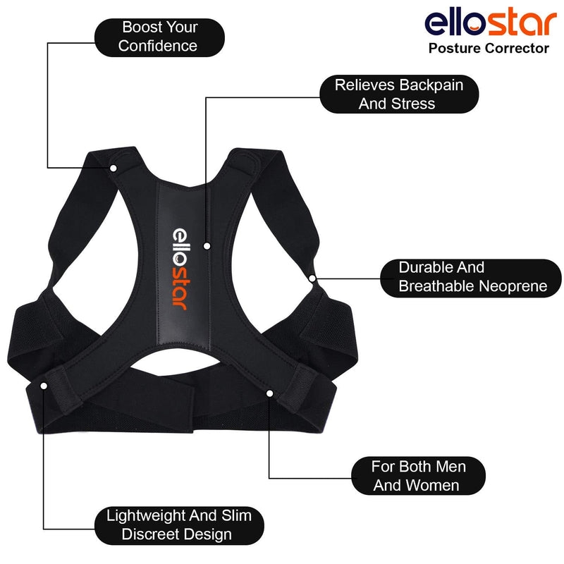[Australia] - ellostar Back Brace Posture Corrector for Women and Men, Lumbar Shoulder and Back Straightener Posture Improvement Pain Relief (Medium) Lower Chest 27 -33 Inch Medium 