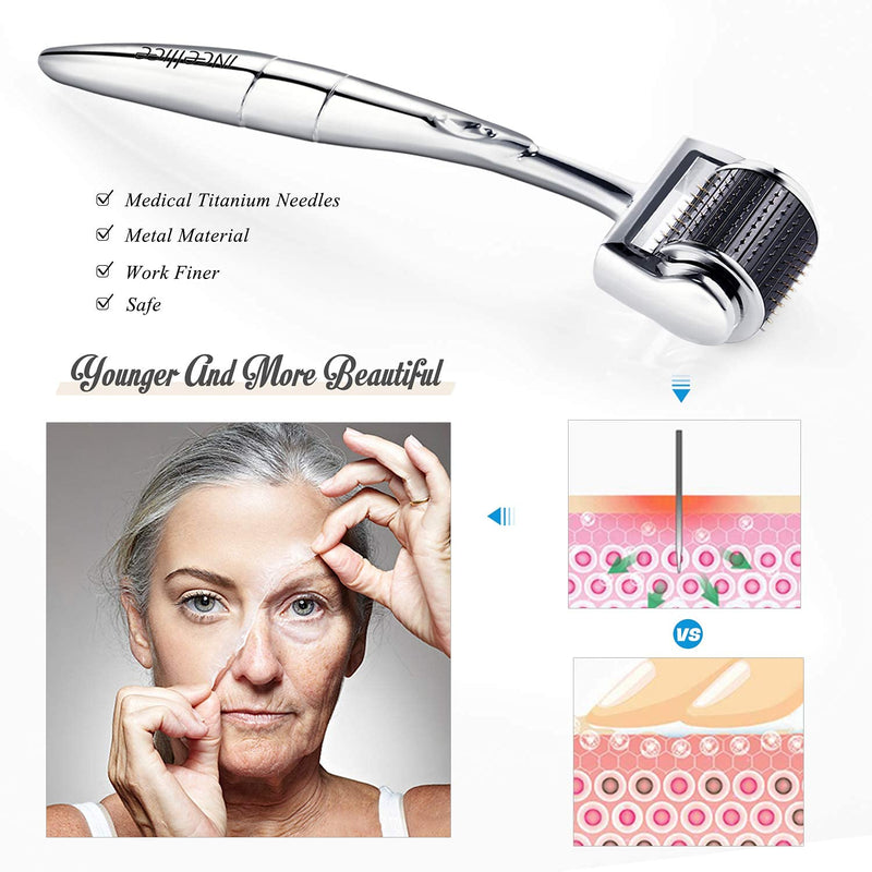 [Australia] - Dermaroller Derma Roller 2.0mm 192 Pins Titanium Real Individual Golden Micro Needles Microneedle Roller Microneedling Facial Skin Hair Beard Gorwth Roller Tool Face Body Skin Care ( 2.0mm 192 Pins) 