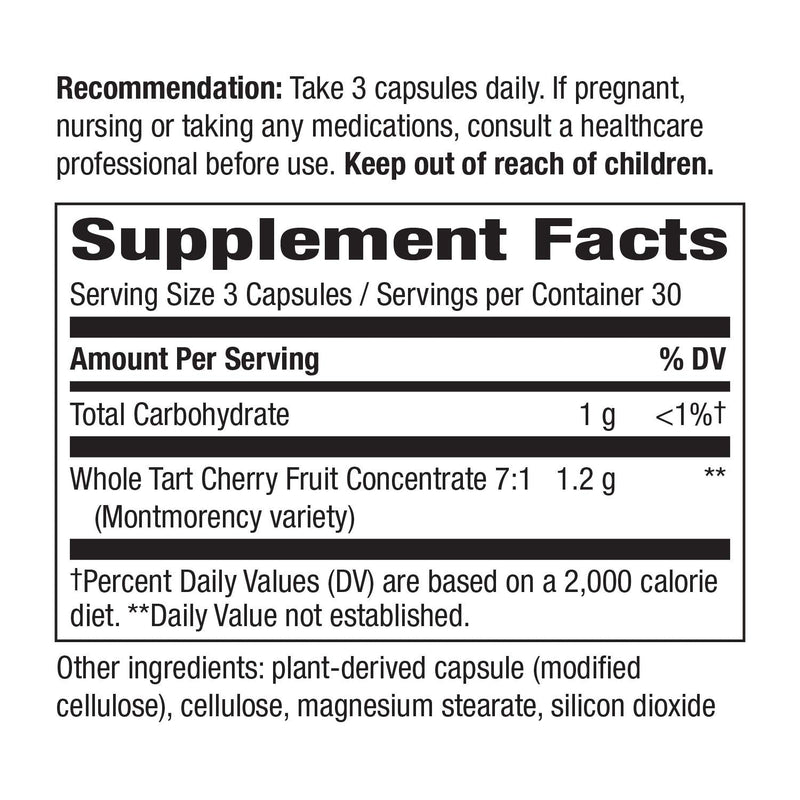 [Australia] - Enzymatic Therapy Tart Cherry Ultra Vegetarian Capsules, 1,200 mg per serving, 90 Count 