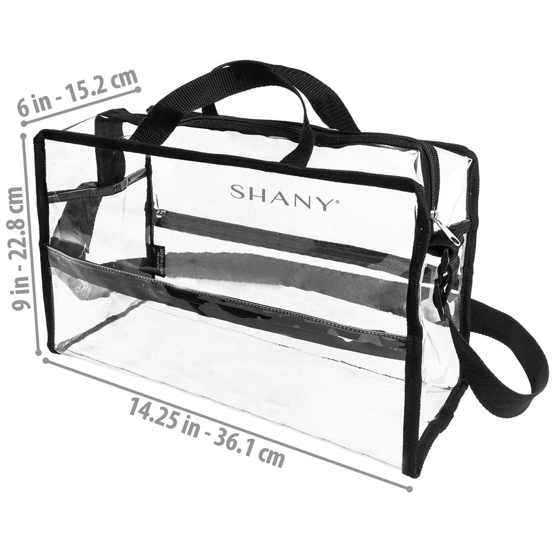 [Australia] - SHANY Clear PVC Water-Resistant Travel Tote Bag - Large See-Thru Bag with Adjustable Shoulder Straps and Zippered Pockets 