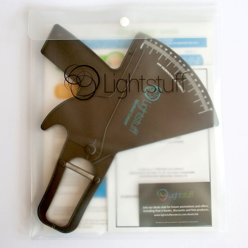 [Australia] - Lightstuff Precision Skinfold Caliper - Easy, Reliable Tool for Monitoring Body Fat - Quick Start Guide for Beginners, Detailed Booklet for Advanced Users - Measures up to 80mm in Skin Fold Thickness 