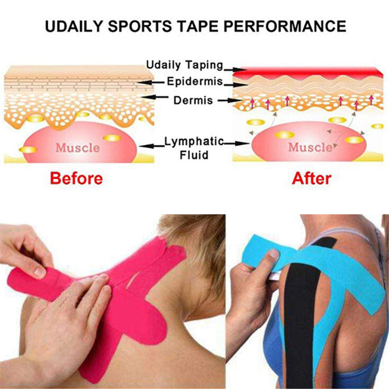 [Australia] - Jabtraxx 6 Rolls 5 m x 5 cm Muscle Support Tape E-Book Application Examples Muscle Support Elastic Strapping Tape Sports Tape 6 Rolls 5 m x 5 cm 