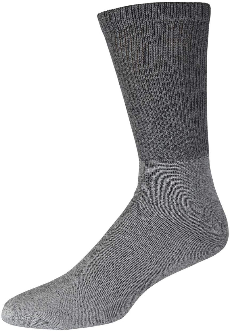 [Australia] - 3 Pairs of Cotton Diabetic Neuropathy Crew Socks (10-13, Fits Mens Shoe Size 9-12, Gray) Gray - 3 Pairs 10-13 
