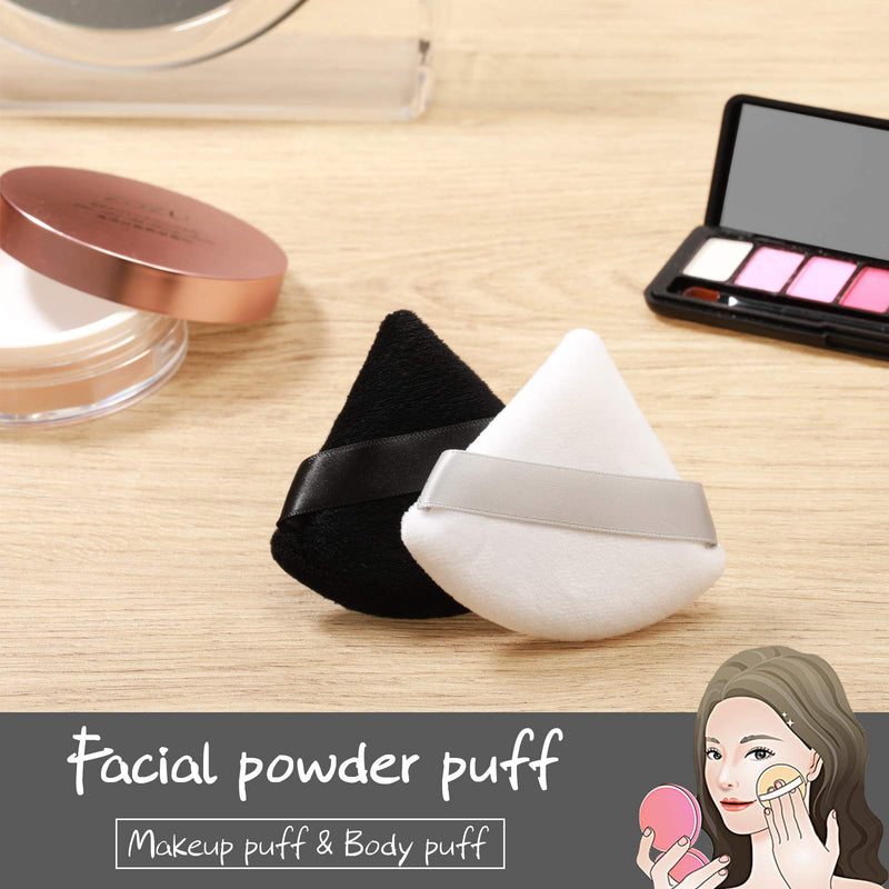 [Australia] - 10 Pieces Pure Powder Puff Face Triangle Soft Makeup Powder Puff for Loose Powder Mineral Powder Body Powder Makeup Tool 