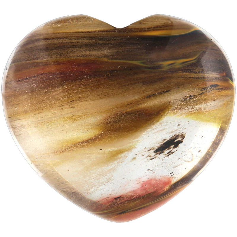 [Australia] - Nupuyai Volcano Cherry Quartz Heart Palm Worry Stone for Chakra Reiki, Healing Crystal Love Stone for Home Decoration 45mm 02-multicolour/Volcano Cherry Quartz/45x40mm 