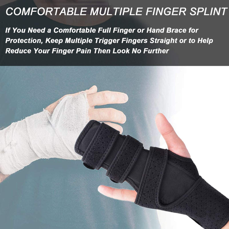 [Australia] - Footsihome Trigger Finger Splint for Two or Three Finger Support, Finger Brace Wist Immobilizer for Broken Joints, Sprains, Contractures, Arthritis, Tendonitis and Pain Relief Hand Right 