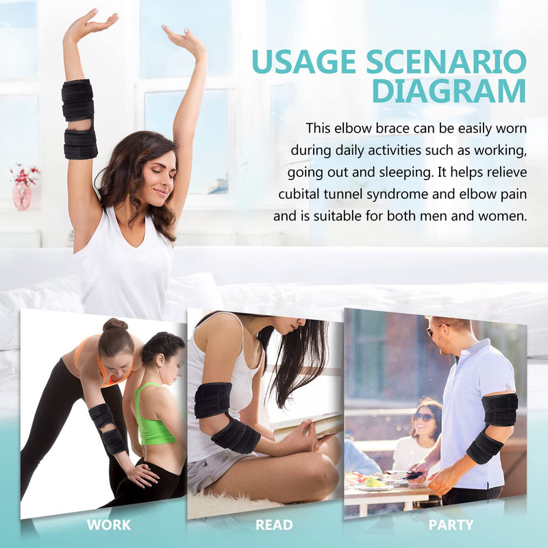 [Australia] - Elbow Brace for Cubital Tunnel Syndrome, Adjustable Support Angle Elbow Splint Support Stabilizer for Tendonitis Pain from Ulnar Nerve Entrapment, Prevention of Excessively Bent Elbows for Women Men L/XL 