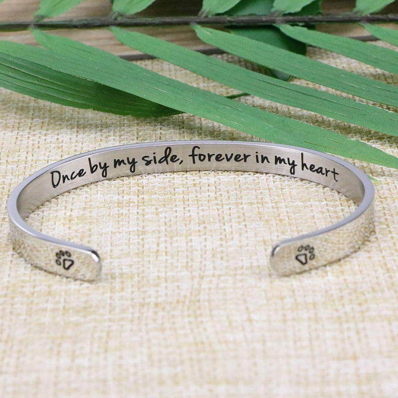 [Australia] - MEMGIFT Dog Memorial Cuff Bracelet Remembrance Loss of Pet Jewelry Sympathy Gift Engraved Pets Name 2. For all dogs 