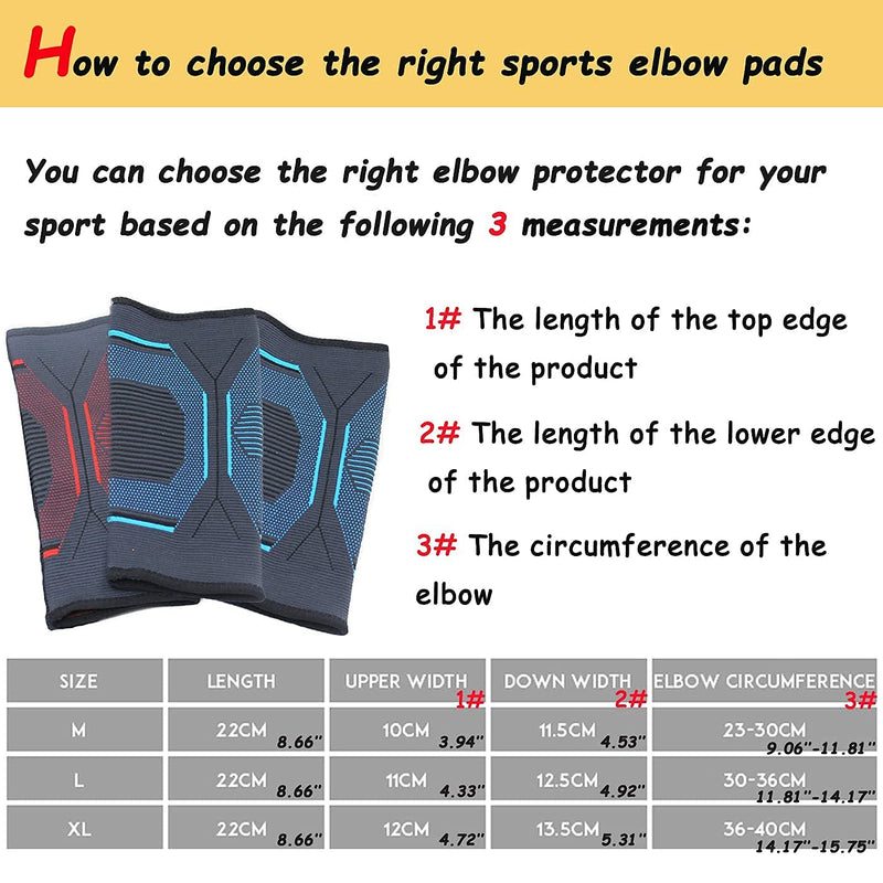 [Australia] - Elbow Compression Braces Sleeves （Pair） for Men's and Women's Tennis and Golfer's Elbow Support to Relieve Tendonitis, Arthritic Elbow Pain Blue-Black X-Large 