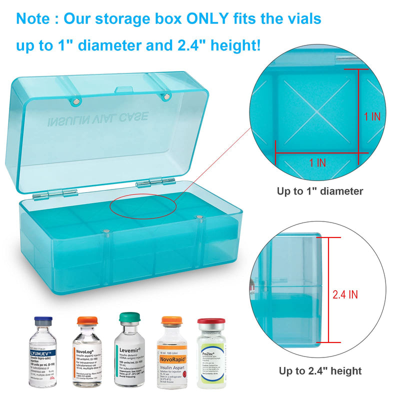 [Australia] - 8-Holes Insulin Vial Storage Box for Diabetics, Vial Holder Organizer Case Fits Various 10ml-15ml Injectable Medicines Vials - Green 