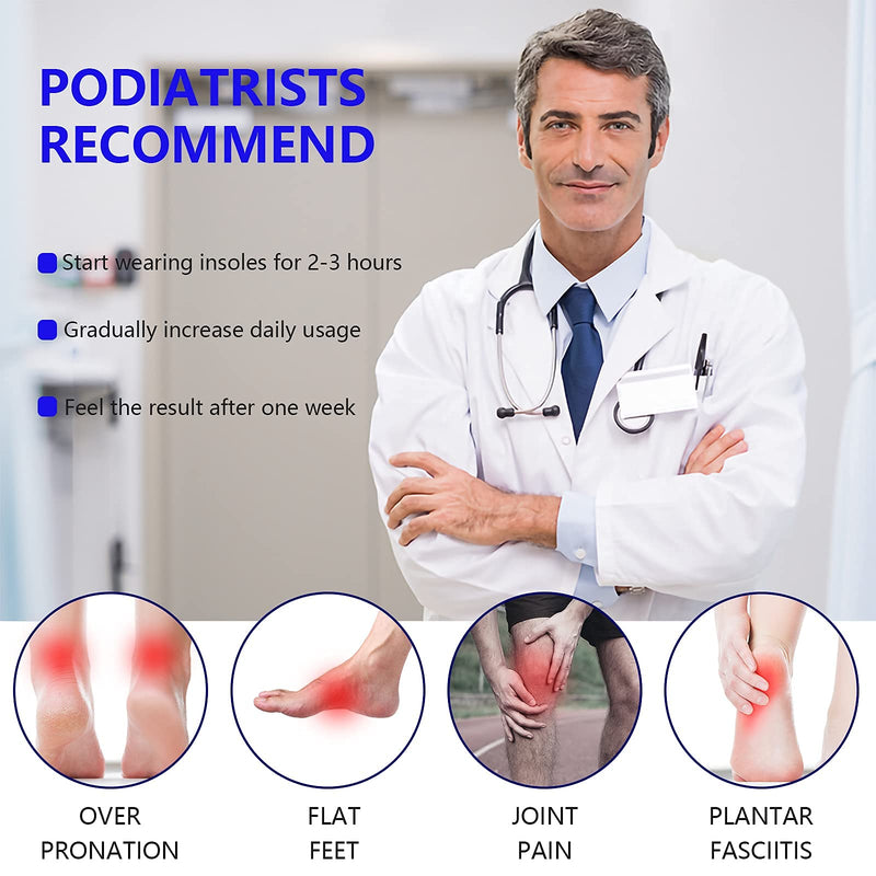[Australia] - Plantar Fasciitis Insoles, High Arch Support Shoe Inserts Men Women, Orthotics Gel Running Insoles for Flat Feet - Arch Pain - Pronation - Metatarsalgia Pain Relief Heavy Duty Support S(Men 6-8/Women 7-9) 