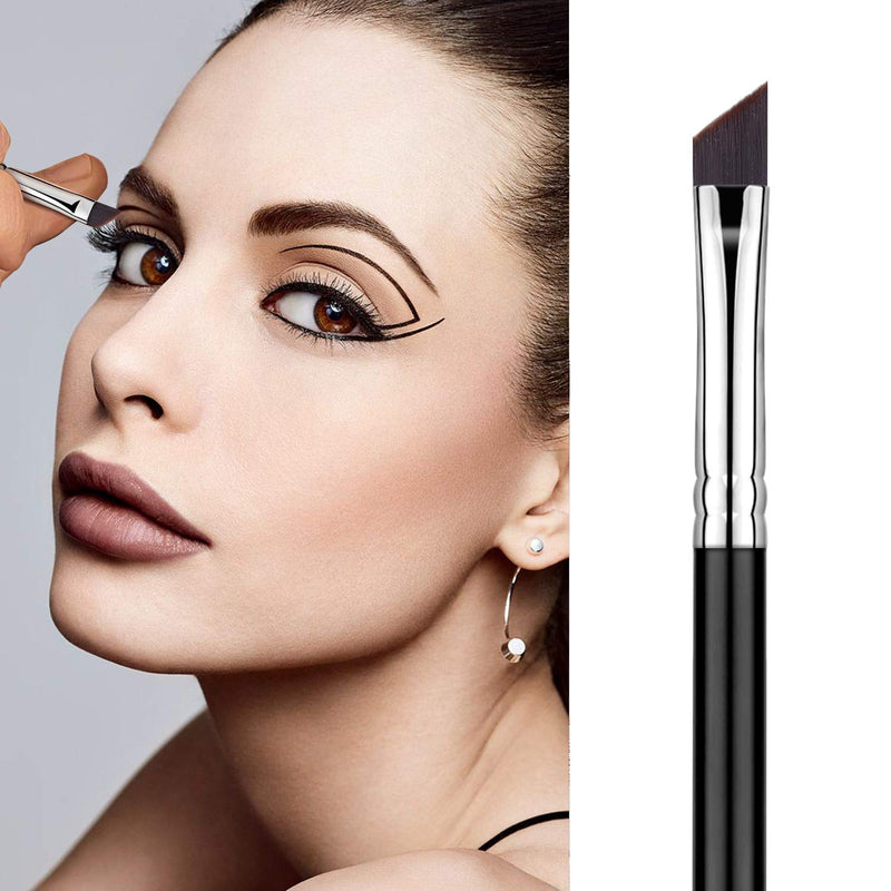 [Australia] - Eyeliner Brush Fine Angled - PRO Precision Gel Eye Liner Makeup Brush -Ultra Thin Slanted Flat Angle - Premium Quality - Cruelty Free Synthetic Bristles (Fine Angled Eyeliner Brush) E835 