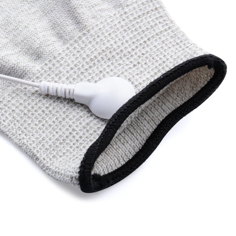 [Australia] - Pair of Silver Conductive Massage Gloves With Adapter Lead wires For Tens/Ems Machine 