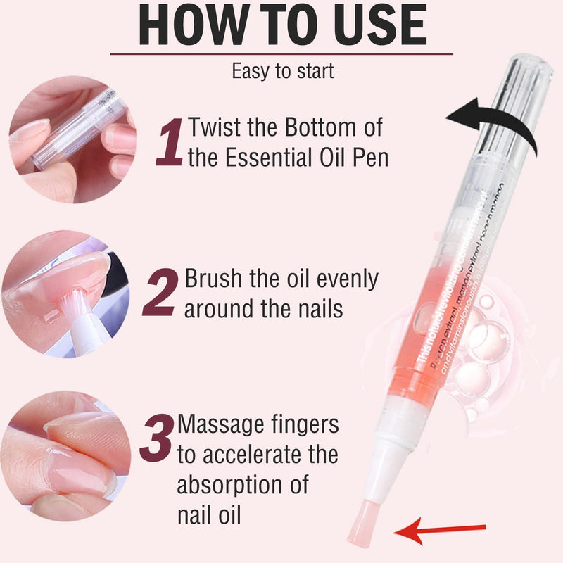 [Australia] - Cuticle Oil Pens for Nail Care, Natural Cuticle Oil Pens 2Pcs Nail Oil for Manicure Pedicure Nourish Nail Cracking and Dry Nail Repair Treatment (Peach & Orange Scent) (Orange & Peach) Orange & Peach 