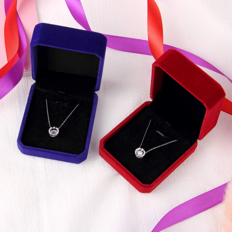 [Australia] - Lamoutor 4Pcs Velvet Necklace Pendant Gift Box Jewelry Gift Box 4 