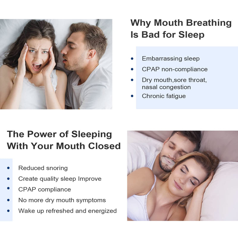 [Australia] - Mouth Tape for Sleeping-60Pcs Sleep Strips-Advanced Gentle Mouth Tape Devices Help Train Nasal Breathing,Promote Better Nighttime Sleeping 
