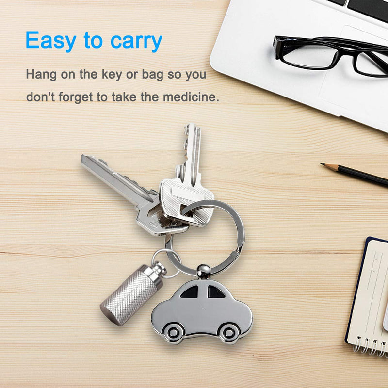 [Australia] - VANSU Titanium Waterproof Keychain Pill Holder Container Portable Mini Size Pill Box Case for Outdoor Travel Camping 