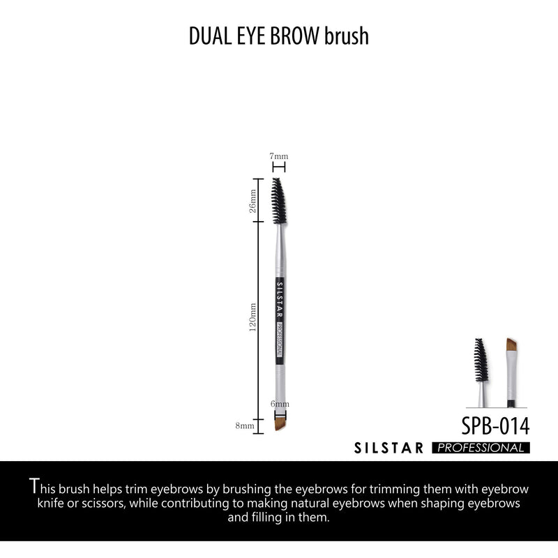 [Australia] - SILSTAR PROFESSIONAL DUAL EYEBROW BRUSH MADE IN KOREA BROW BRUSH AND SPOOLIE BRUSH SPB014 