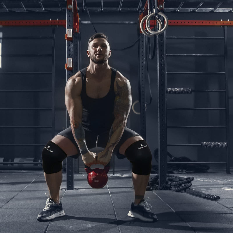 [Australia] - Knee Sleeves (1 Pair)，7mm Compression Knee Braces for Heavy-Lifting,Squats,Gym and Other Sports（Large) Black3 Large 