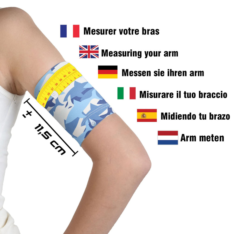 [Australia] - Dia-Band, Armband for CGM Freestyle Libre, Medtronic, Dexcom or Omnipod - Comfortable and Reusable Diabetic Armband for Glucose Sensor. (Junior.XS (17-19 cm)) 