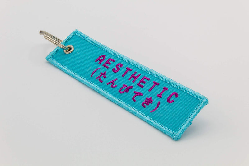 [Australia] - Aesthetic Vaporwave Blue and Purple Fully Embroidered Keychain 