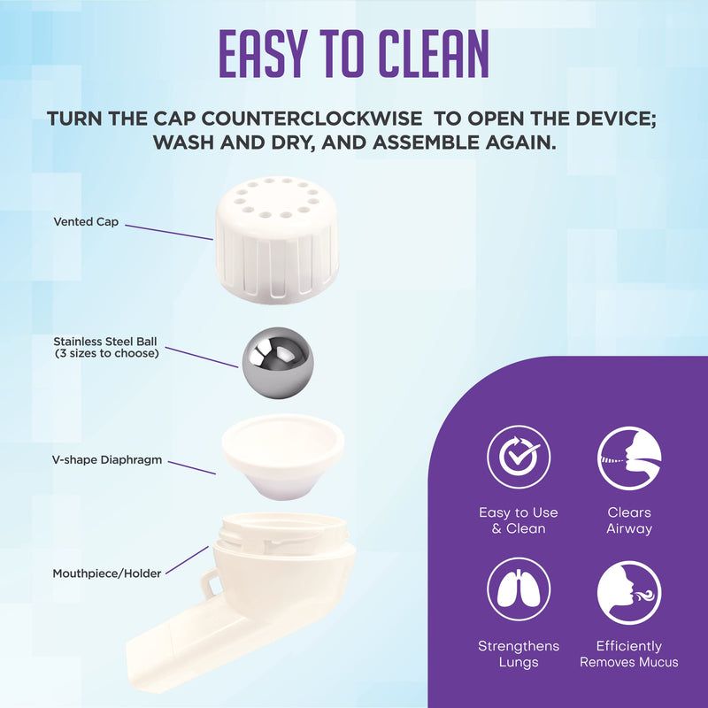 [Australia] - Aobbiy Lung Expansion, Mucus Relief Device, Hand-Held Breathing Trainers - OPEP Therapy, Drug-Free - Helps Open Airways, Remove Mucus Effectively. Stronger & Healthier Lungs and Airway, Easy to Use 