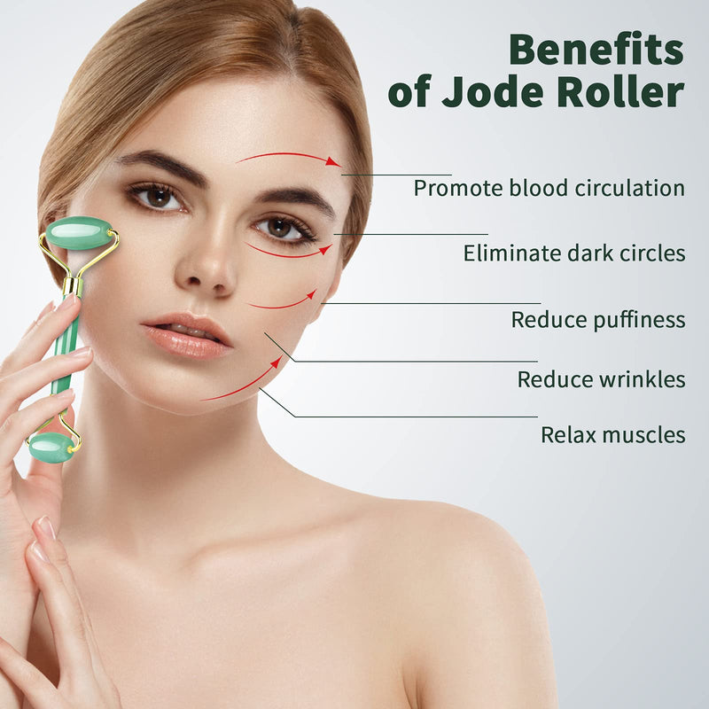 [Australia] - FACEMADE Gua Sha and Jade Roller, Guasha Massage Facial Tool and Face Roller for Eyes, Neck Body Skin Care, Beauty Natural Jade Stone for Relieving Wrinkles and Firming 