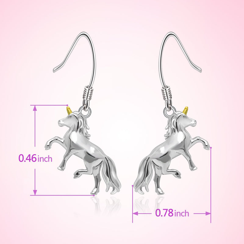 [Australia] - Unicorn Earrings Girls Womens Hypoallergenic Birthday Xmas Prom Party Sterling Silver Unicorn Cute Animal Mother&Daughter Gift Jewelry Set for Teens Women 