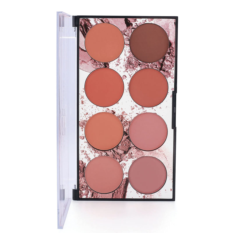 [Australia] - FANICEA 8 Colors Face Blush Palette Matte Shimmer Professional Natural Long Lasting Lightweight Portable Foundation Contour Highlight Pressed Powder Makeup Palette for Women Girls 