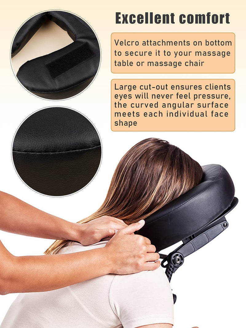 [Australia] - Kalolary Massage Bed Headrest Face Down Face Cushion Face Pillow Adjustable Massage Table Face Cradle Rest Cushion (Black) Black 