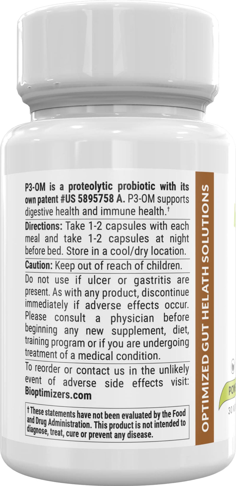 [Australia] - P3-OM - Proteolytic Probiotic and Prebiotic Supplement - Contains Lactobacillus Plantarum OM - Can Provide Immune Support - May Help Improve Gut Health to Help with Bloating and Gas, 30 Capsules 