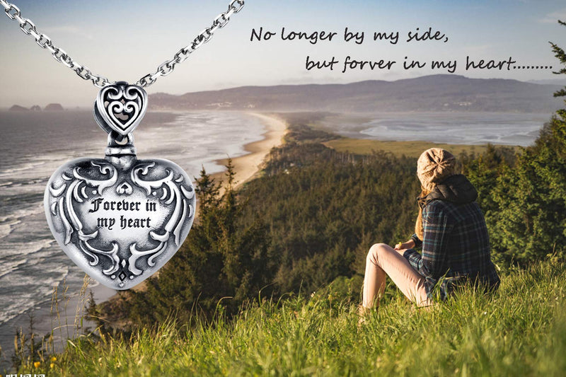 [Australia] - STROLLGIRL | “Forever in My Heart” Sterling Silver Urn Memorial Necklace | Cremated Ashes Pendant Holder Forever in my heart 