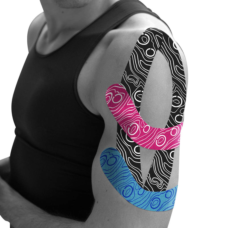[Australia] - (2in X 103 Feet) OK TAPE PRO Bulk Kinesiology Tape, Original Elastic Latex Free Kinesiology Therapeutic Tape, Free Cut Printed Light Blue 