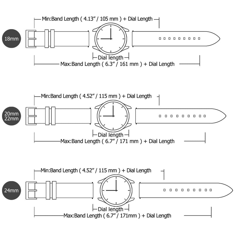 [Australia] - Fullmosa Silicone Rubber 18mm 20mm 22mm 24mm Watch Band,8 Colors for Rainbow Quick Release Watch Strap with Stainless Steel Buckle Black 