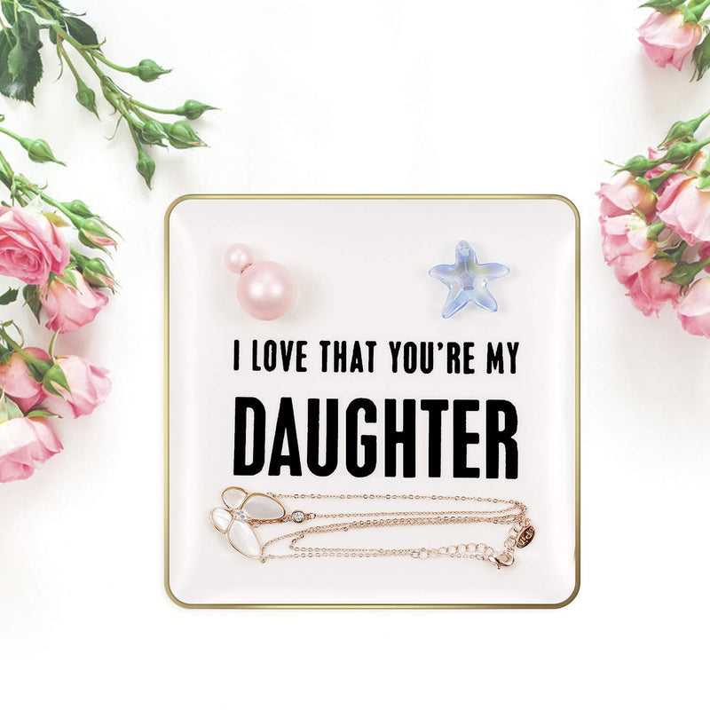 [Australia] - ANIKAY Daughter Gifts from Mom Ring Trinket Dish - I Love That You are My Daughter 