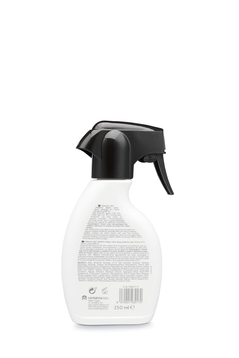 [Australia] - Heliocare 360¬∞ Pediatrics Atopic Lotion Body Spray - 250ml | Kids Sun Spray for Body | UVA UVB Visible Light Infrared-A Sun Protection | For Children's Sensitive Skin | Supercharged with Antioxidants 
