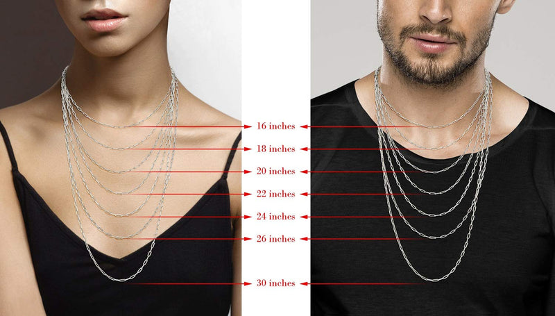 [Australia] - Miabella Solid 925 Sterling Silver Italian 2.5mm Paperclip Link Chain Necklace for Women Men, 16, 18, 20, 22, 24, 26, 30 Inch Made in Italy 16 Inches 