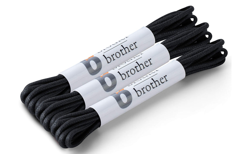 [Australia] - BB BROTHER BROTHER (3 Pairs) Colored Oxford Dress Shoe Laces | Shoe Strings 30’’ (76 cm) Black 
