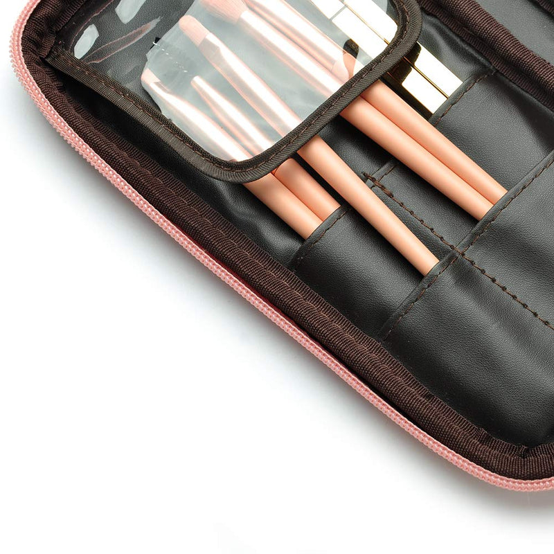 [Australia] - Makeup Brushes Organizer Bag, Portable Cosmetic Brush Pouch for Travel (pink) pink 