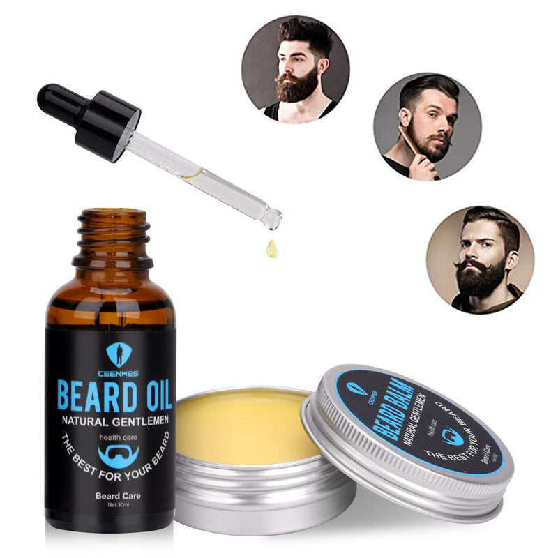 [Australia] - Beard Grooming Kit,Beard Kit with Beard Oil,Beard Growth Serum,Beard Wash, Beard Balm,Beard Brush, Beard Comb, Beard & Mustache Scissors Beard Growth Kit Unique Gifts for Men 