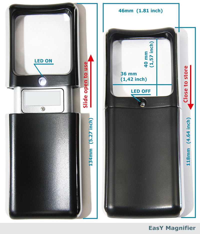 [Australia] - Small-Magnifying-Glass with LED-Light 3X Lighted-Pocket EasY Magnifier -Hand Held Lighted Magnify Glasses for Close Work Reading Books Pill Bottles; Mini Lens for Visually Impaired A Low Vision Aid 