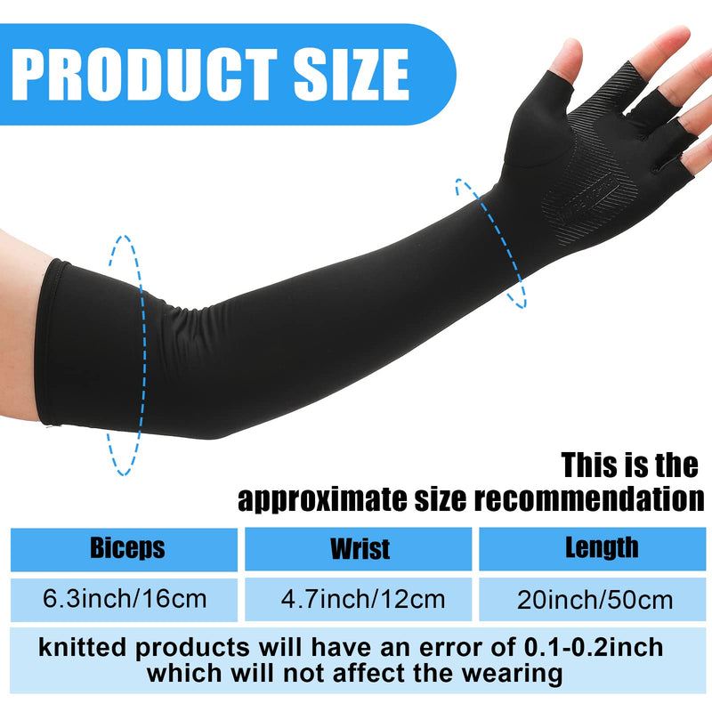[Australia] - 2 Pairs Compression Gloves Long Wrist Compression Sleeve Carpal Tunnel Gloves Compression Arm Sleeves Hand Compression Gloves for Men Women Computer Typing, Support Hands Wrist and Arm 