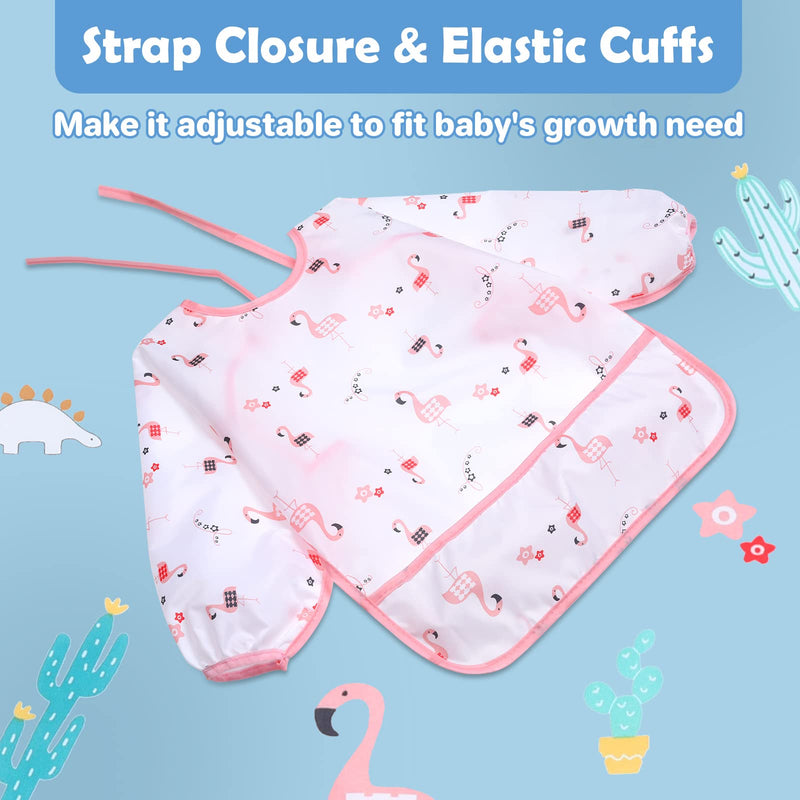 [Australia] - Lictin Baby Bibs with Sleeves - 5 Pieces Unisex Feeding Bibs Anti-Dressing Bibs Baby Drool Bibs Painting Apron Bibs for Infant Toddler 0-2 Years 