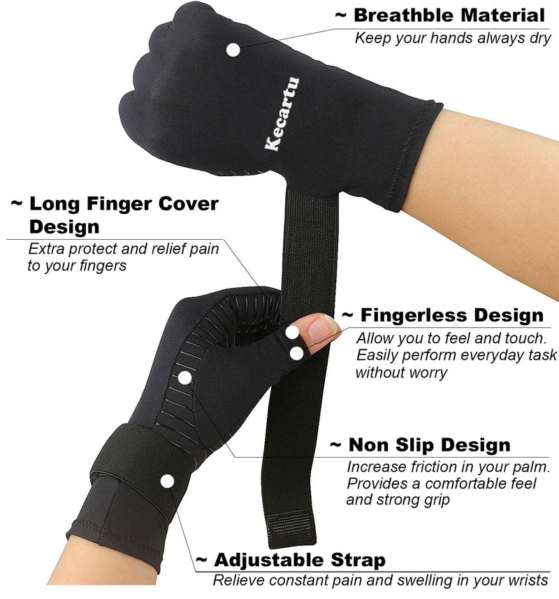[Australia] - 2 Pairs Compression Gloves, Copper Arthritis Gloves with Adjustable Wrist Strap,Carpal Tunnel,Computer Typing,Support for Men & Women (Small/Medium (2 Pairs)) Small/Medium (2 Pairs) 