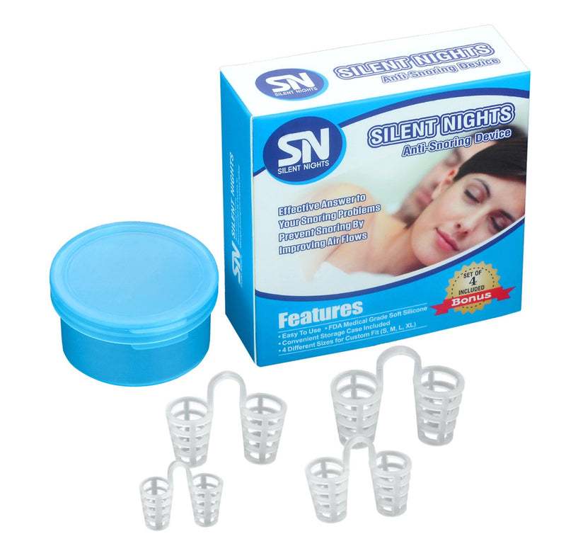 [Australia] - Best Anti Snoring Device - Stop Snore Solution - Sleep Better Aids - Anti-Snore Remedy Devices - 4 Nose Vents Nasal Dilator - Breathing Sleeping Relief 