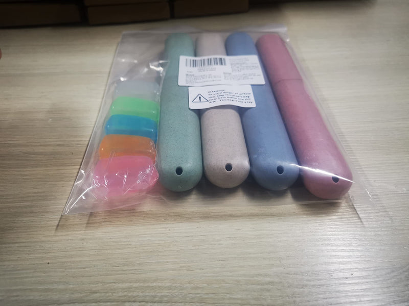 [Australia] - Lamondre 4Pcs Travel Toothbrush Case + 5Pcs Toothbrush Head Cover, Replacement Plastic Toothbrushes Holder Portable Toothbrush Storage Cover for Camping Business Trip Holiday 