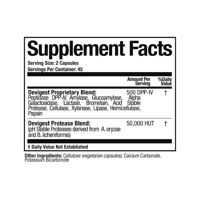 [Australia] - Arthur Andrew Medical - Devigest ADS, Advanced Digestive Support, Relief for Lactose Intolerance and Casein Sensitivities, Vegan, Non-GMO, 90 Capsules 90 Caps 