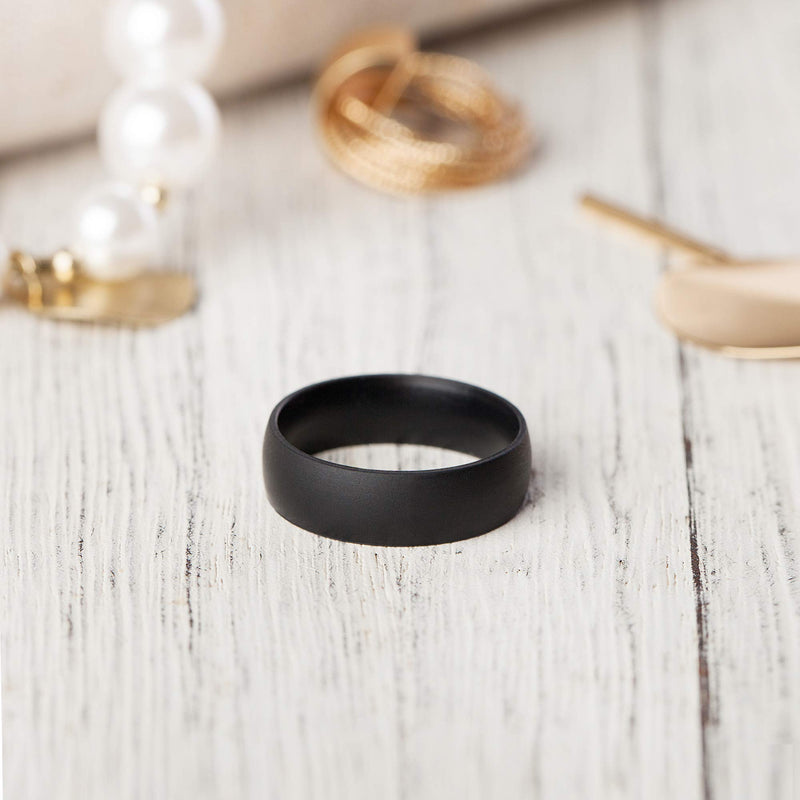 [Australia] - ThunderFit Silicone Wedding Ring for Men & Women, 6.3mm Wide - 1.65mm Thick 1 Ring - Black 3.5 - 4 (14.9mm) 